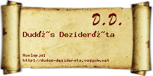 Dudás Dezideráta névjegykártya