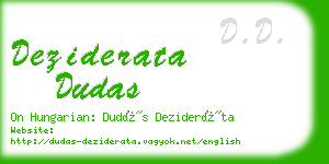 deziderata dudas business card